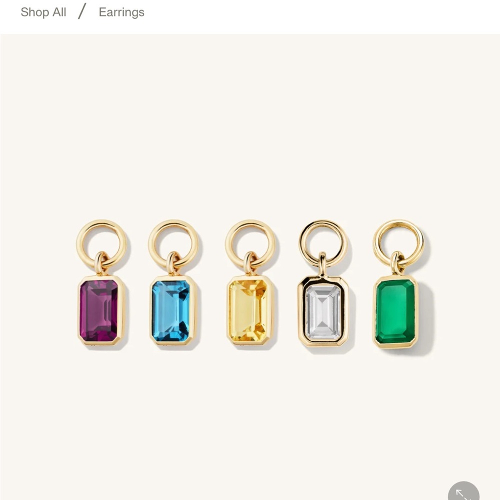 Mejuri 14k yellow gold emerald cut honey quartz charm - Picture 6 of 6